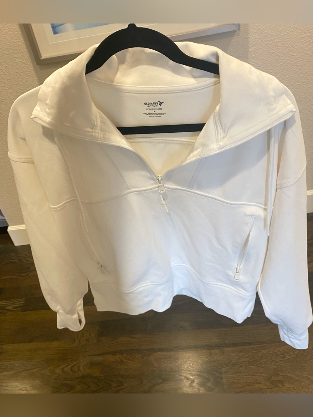 Old Navy White Women's Half-Zip Active Pullover size medium